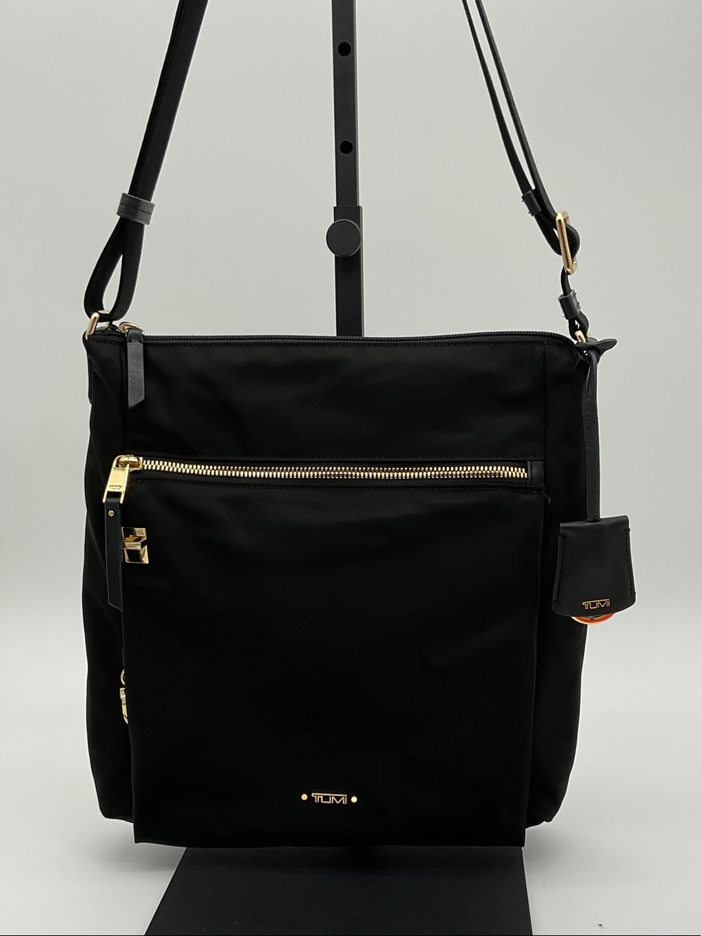 Tumi Voyager Canton Black Nylon Crossbody with Gold Toned Hardware